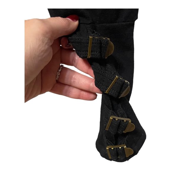 Free People Movement XS Mid-Rise Buckle Ankle Detail Black Pants - Picture 6 of 9